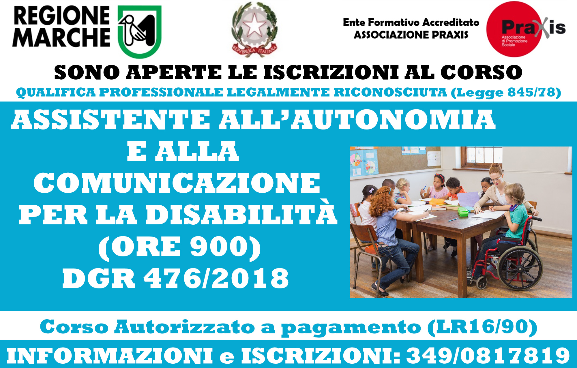 CORSI ASSISTENTE ALL’AUTONOMIA E COMUNICAZIONE PER LA DISABILITÀ – ASACOM (LEGALMENTE RICONOSCIUTO DI QUALIFICA PROFESSIONALE)