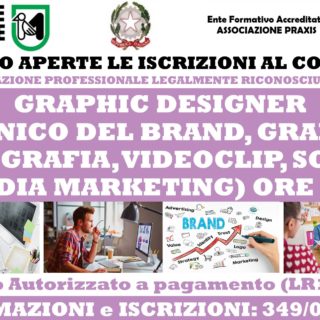 CORSI GRAPHIC DESIGNER TECNICO DEL BRAND DESIGN, GRAFICO, FOTOGRAFIA, VIDEOCLIP, SOCIAL MEDIA MARKETING (LEGALMENTE RICONOSCIUTO SPECIALIZZAZIONE PROFESSIONALE )