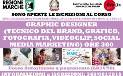 CORSI GRAPHIC DESIGNER TECNICO DEL BRAND DESIGN, GRAFICO, FOTOGRAFIA, VIDEOCLIP, SOCIAL MEDIA MARKETING (LEGALMENTE RICONOSCIUTO SPECIALIZZAZIONE PROFESSIONALE )