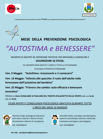 Mese della Prevenzione Praxis 2013 Anno 11° Sede Ascoli Piceno – Autostima e Benessere