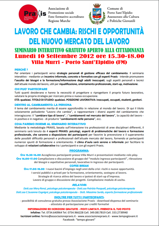 Progetto LAVORO CHE CAMBIA