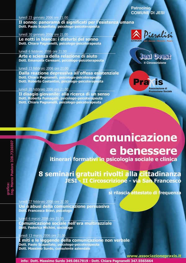 MESE DELLA PREVENZIONE PRAXIS 2006 ANNO 4° – Comunicazione e Benessere