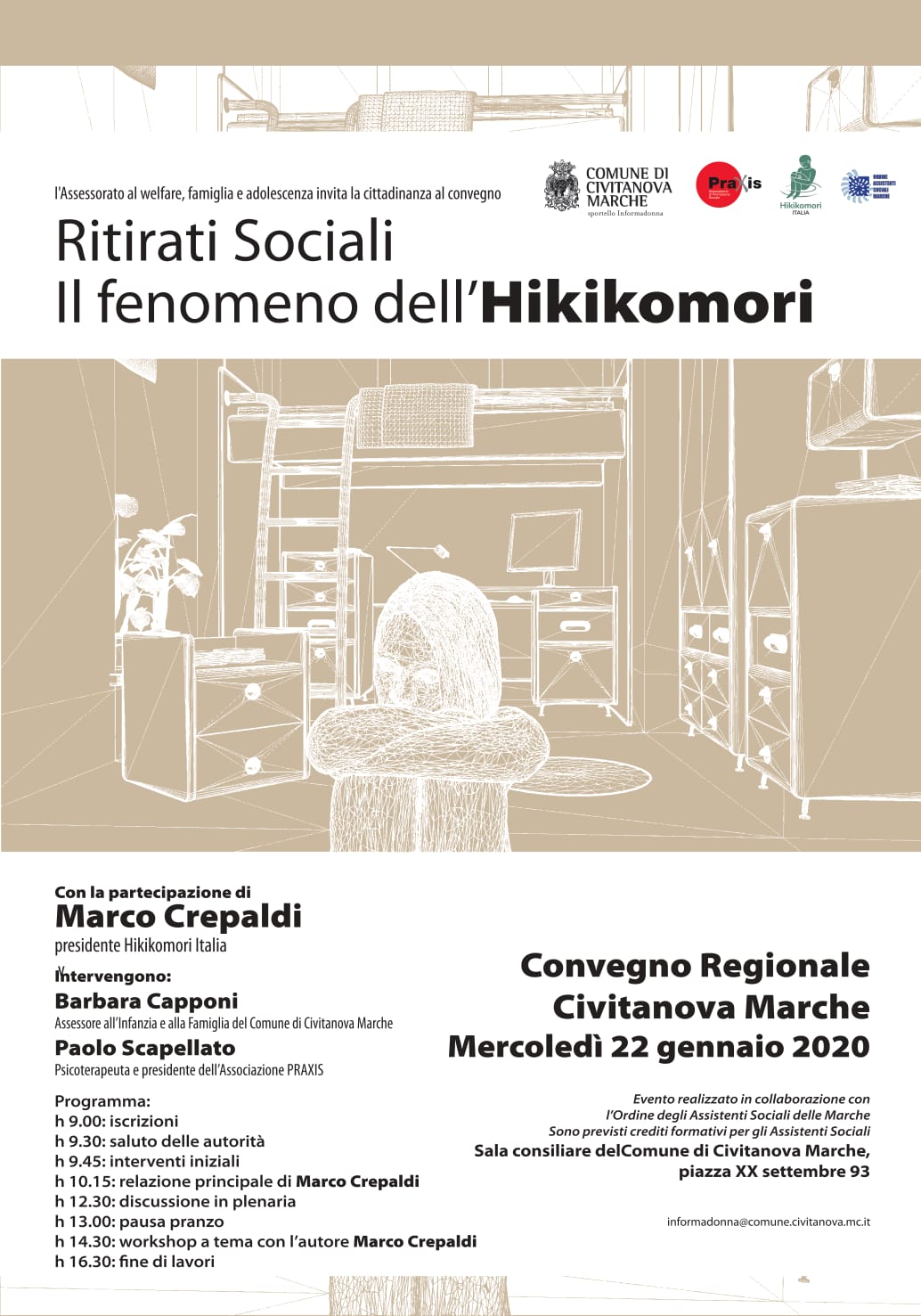 CIVITANOVA MARCHE – CONVEGNO REGIONALE – RITIRATI SOCIALI: IL FENOMENO DELL’HIKIKOMORI