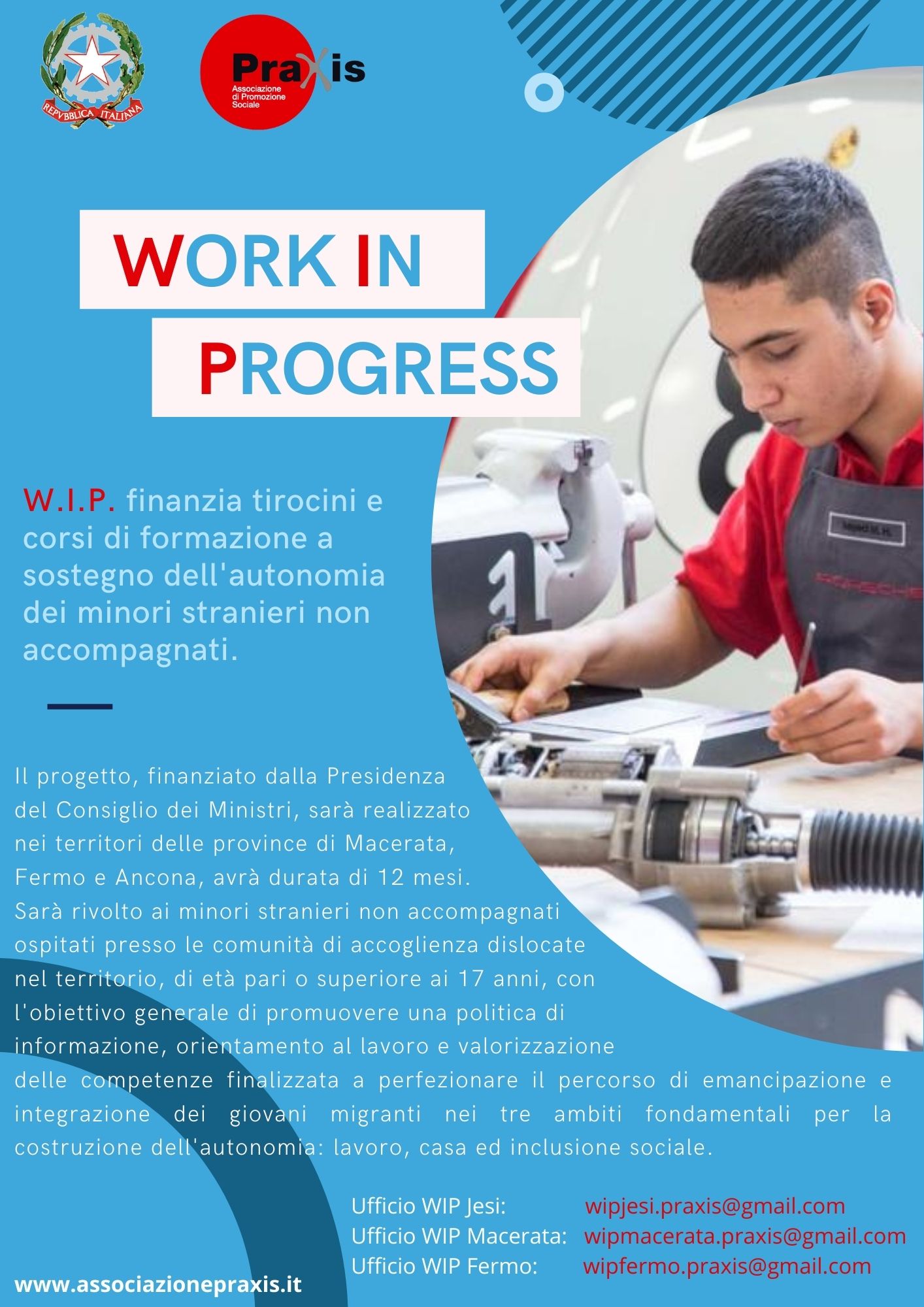 WIP Work In Progress. Tirocini e corsi di formazione per minori stranieri non accompagnati